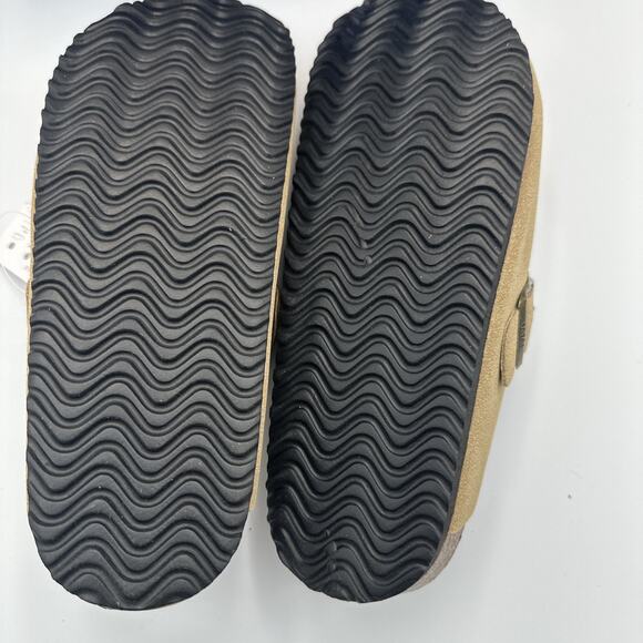 Womens Clogs Slip On Shoes Mules Cork Footbed Suede Leather Size 6 Sand Khaki - Picture 4 of 10